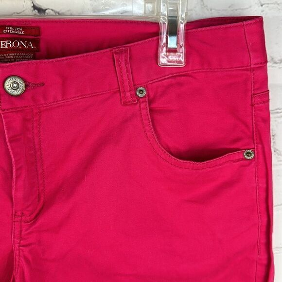 Merona Stretch Red/Pink Cropped Pants Size 12 - Picture 4 of 6